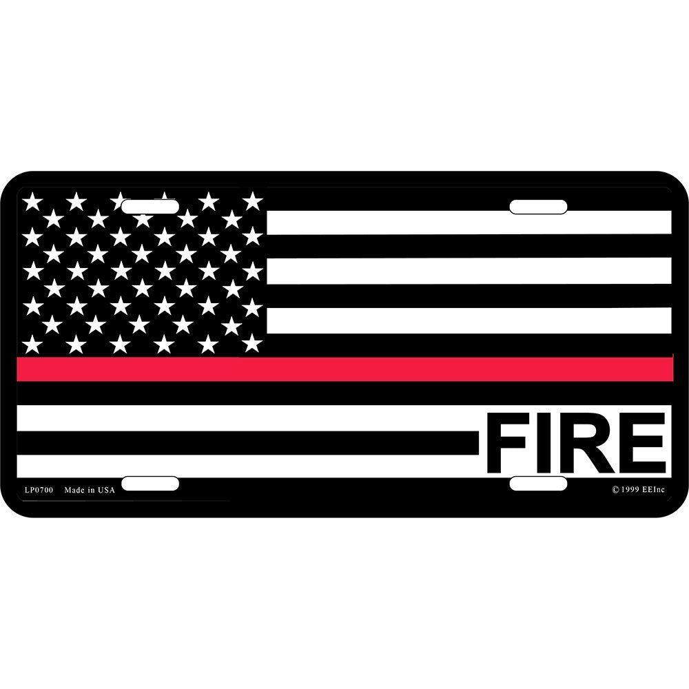 The Thin Red Line Flag License Plates, 12&#39;&#39;x6&#39;&#39; Aluminum Firefighter License Plate, Red Line License Plate, Fire Department, License Plate