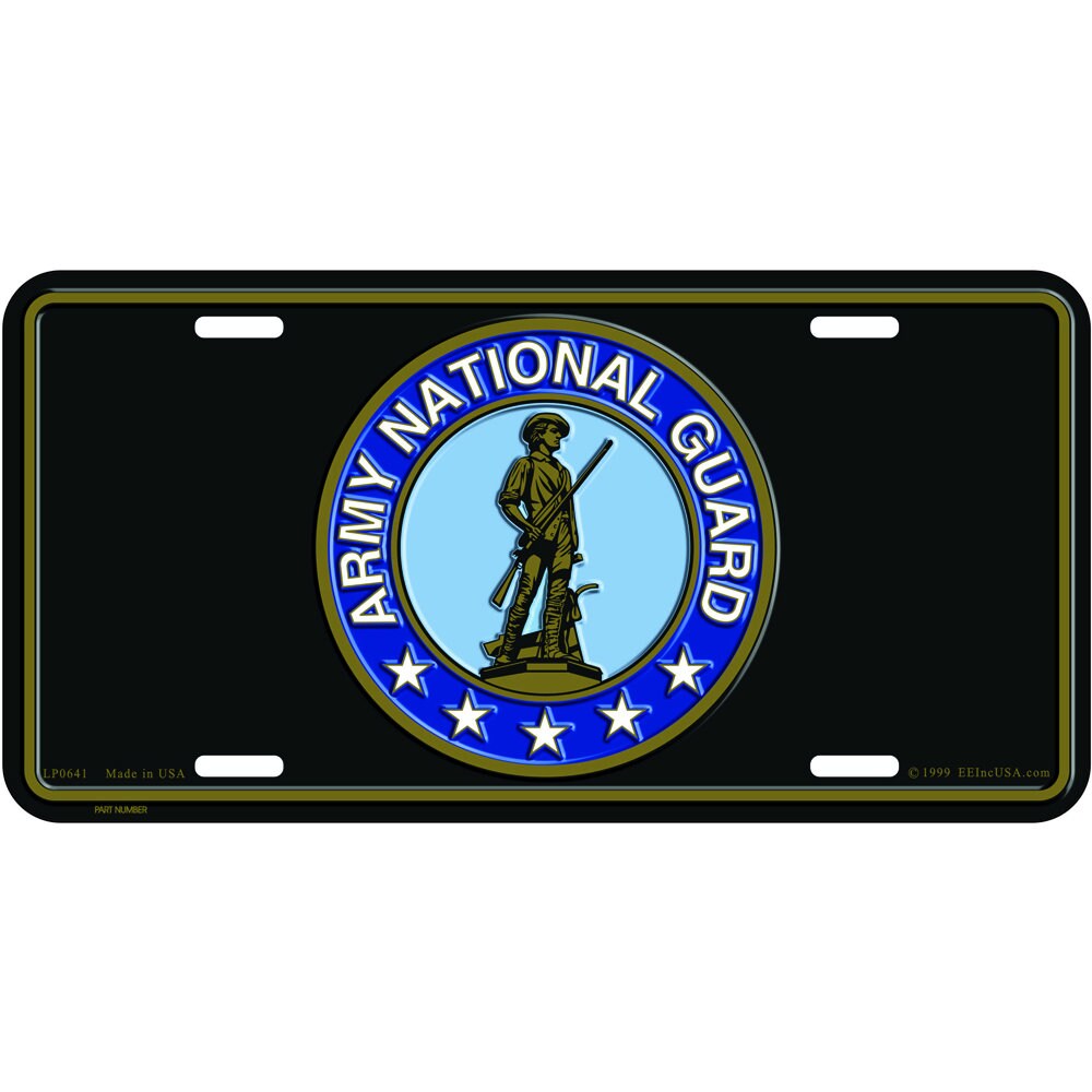 U.S. Army National Guard License Plate, 12&#39;&#39;x6&#39;&#39; Aluminum Army National Guard License Plate, National Guard License Plate, NG, License Plate