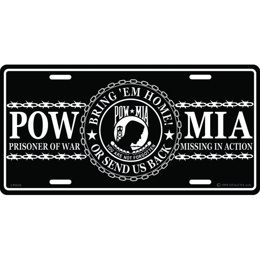 POW * MIA License Plate, 12&#39;&#39;x6&#39;&#39; Aluminum Pow Mia License Plate, Prisoner of War - Missing in Action License Plate, Pow Mia License Plate