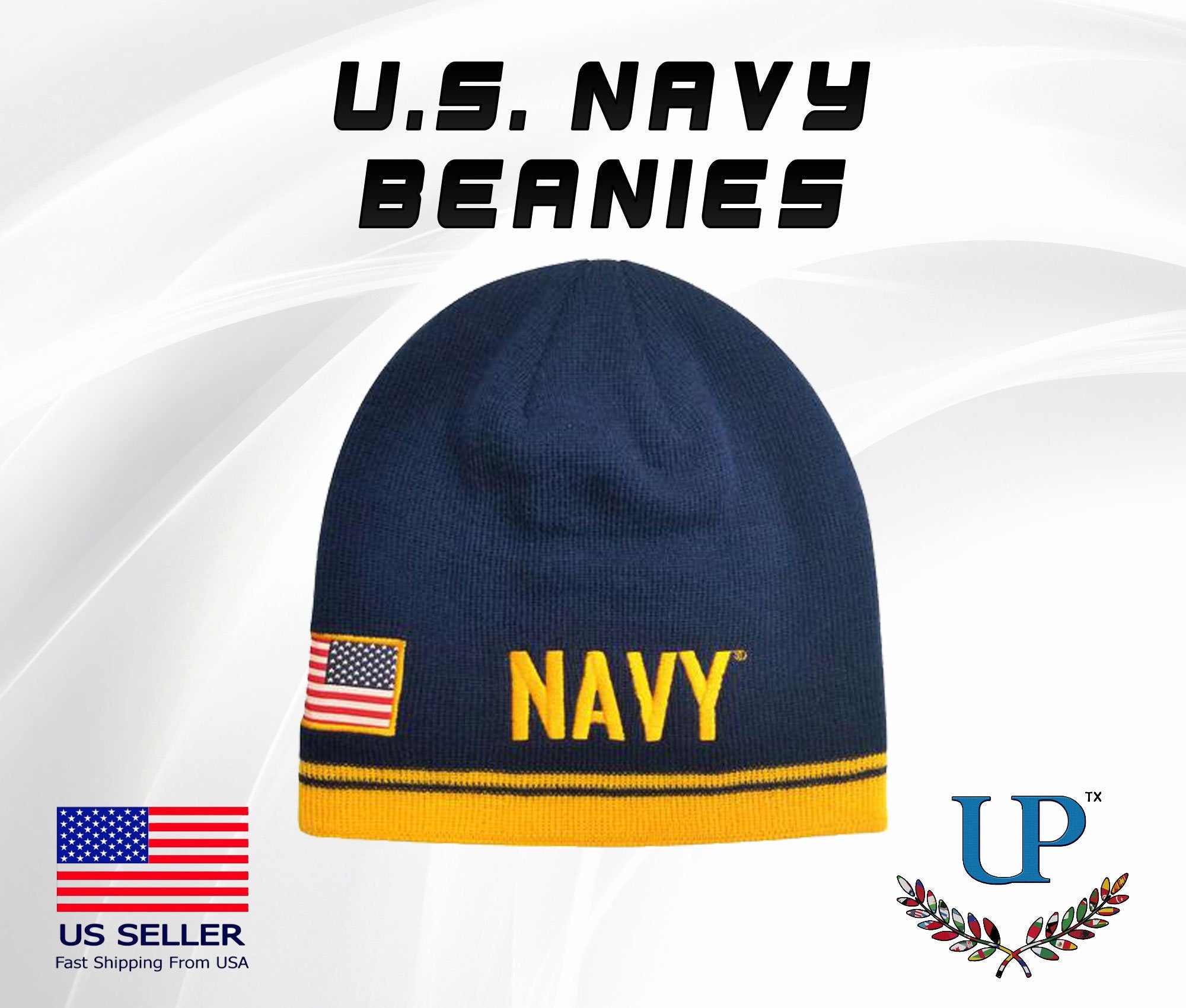 Officially Licensed US Navy Beanies, Embroidered US Navy Beanies, US Navy Beanie, One Size Fits All Navy Logo Beanie, Winter Hats/Beanies