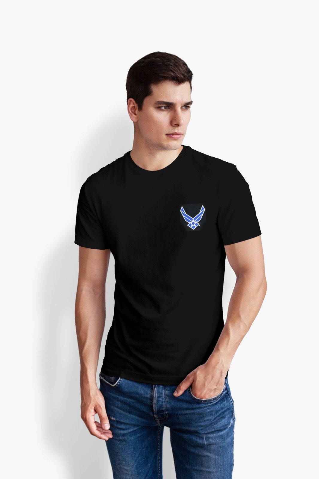 U.S. Air Force Aim High Action T-Shirt, Black U.S. Air Force T-Shirt, USAF Patriotic T-Shirt, US Air Force Aircrafts T-Shirt, Air Force Tee