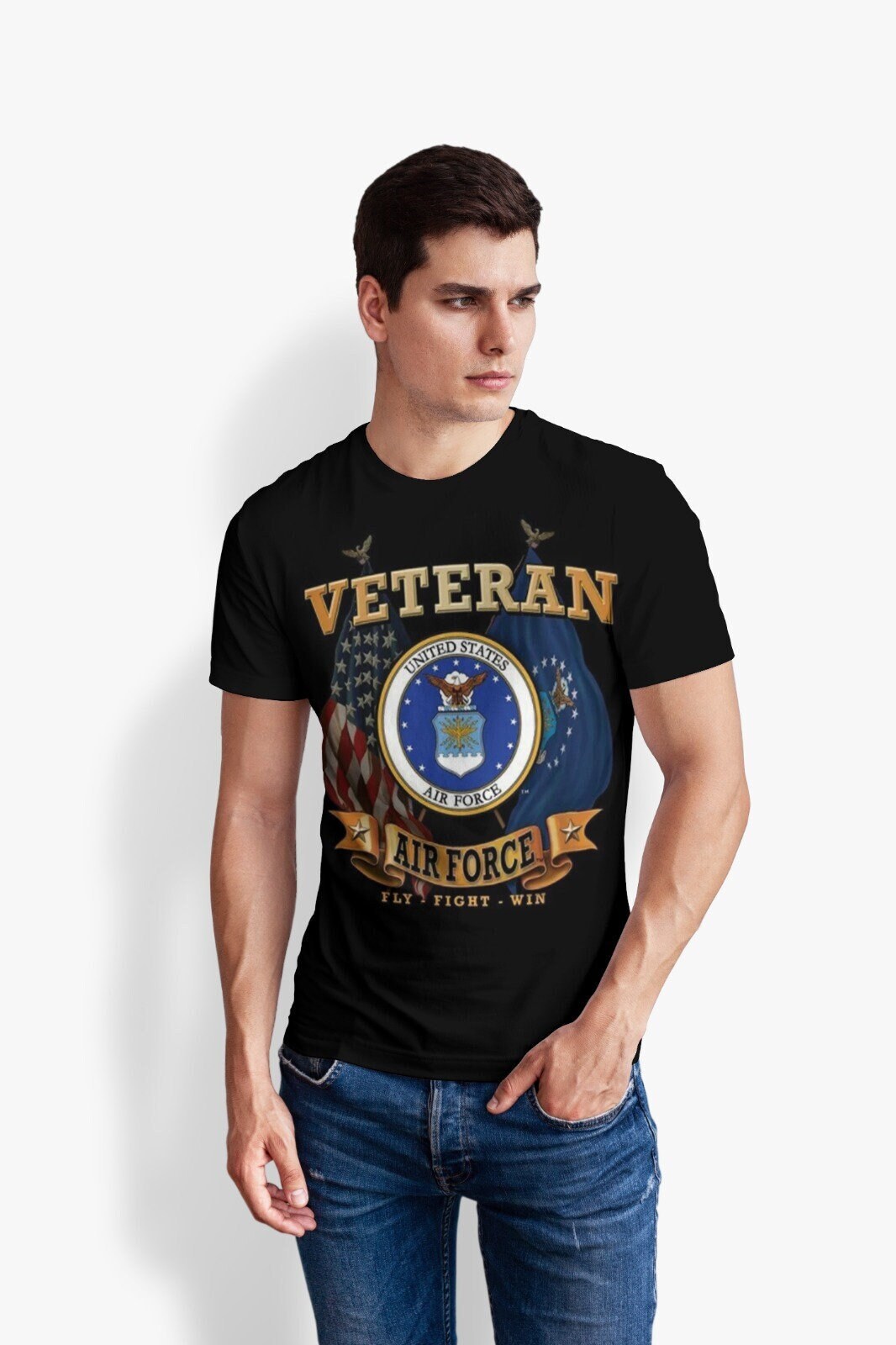 U.S. Air Force Veteran T-Shirt, USAF Veteran T-Shirt, US Air Force Flight Fight Win T-Shirt, US Air Force Veteran T-Shirt, Air Force Vet Tee