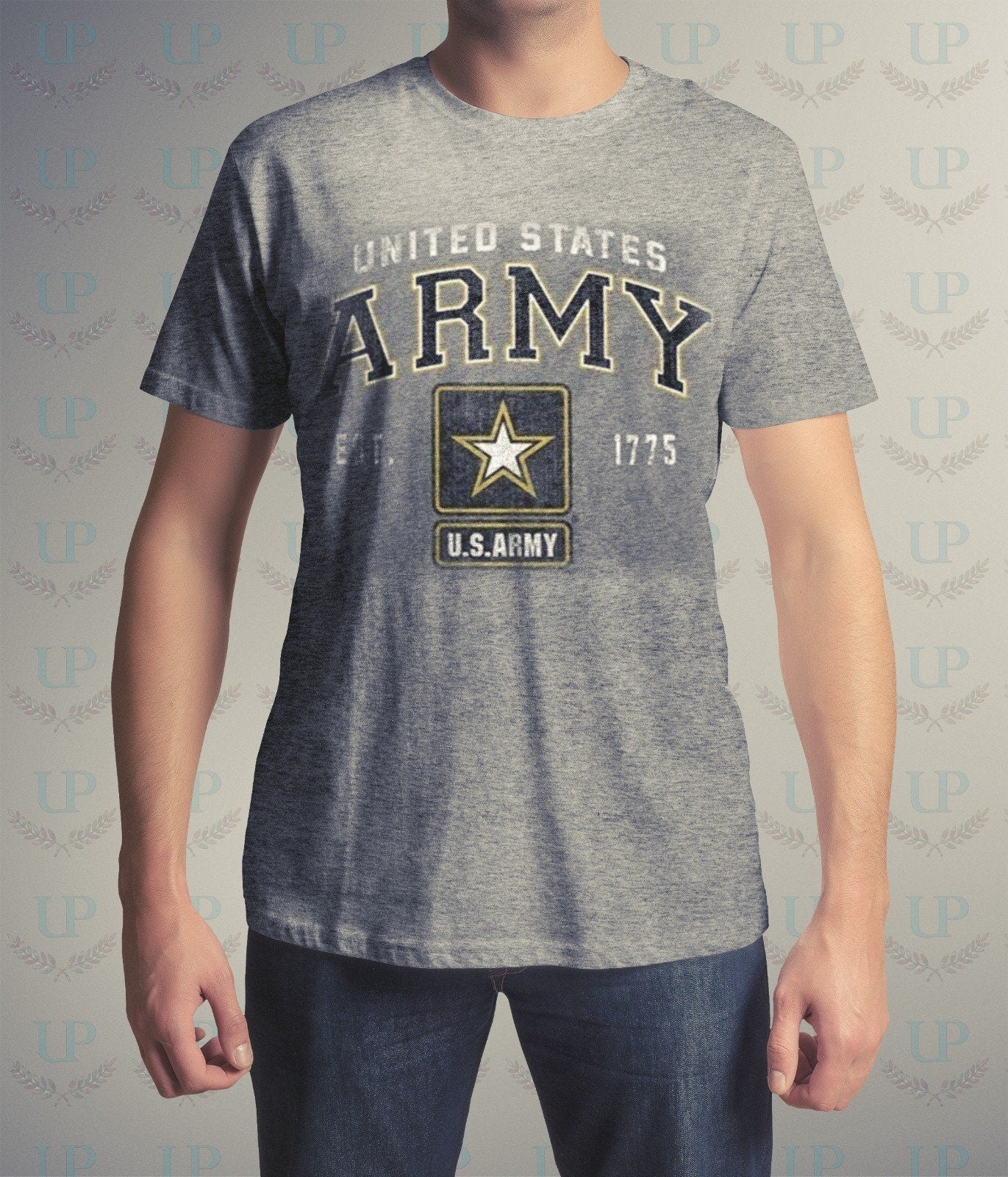 U.S. Army Vintage T-Shirt, Athletic Gray US Army Star Est. 1775 T-Shirt, US Army &#39;Distressed Logo&#39; Patriotic T-Shirt, Sport Workout T-Shirt